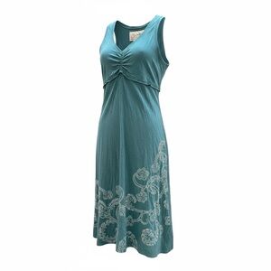 Aventura Teal 100% Organic Cotton Womens M dress